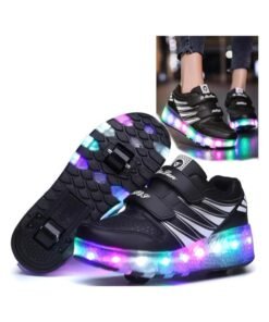 AUTOYSUR Roller Shoes Sneakers,Roller Skates for Kids,Skates Shoes with Wheels LED Light for Kids (Black)