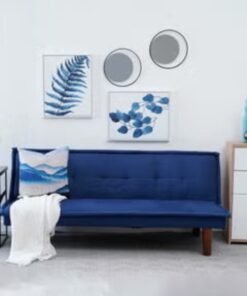 ALWASIT HOME 2 Seater Caldo Sofa Bed Foam Filling Fabric Material, 160x87x69cm - Blue