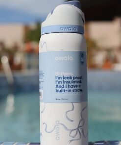 Owala FreeSip Double Insulated Stainless Steel Sports Water Bottle | With Straw | BPA-Free | 1-Pack | 32 oz (Blue Tie)