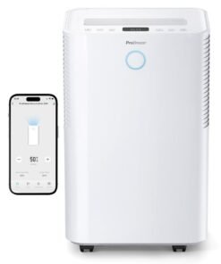Pro Breeze 20l Per Day Smart Compressor Dehumidifier with 4l Water Tank, Laundry Drying and Automatic Humidity Sensor , Mould Remover 24,hour Timer Sleep Mode for Damp, Condensation