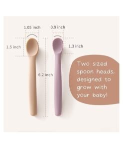 Moonkie Silicone Baby Spoons Set of 4, Two Sizes Feeding Spoon for First Stage 4+ Months, Baby Utensils with Case, Toddler Led Weaning Spoons, Bendable, Chewproof & Boil-proof - Image 3