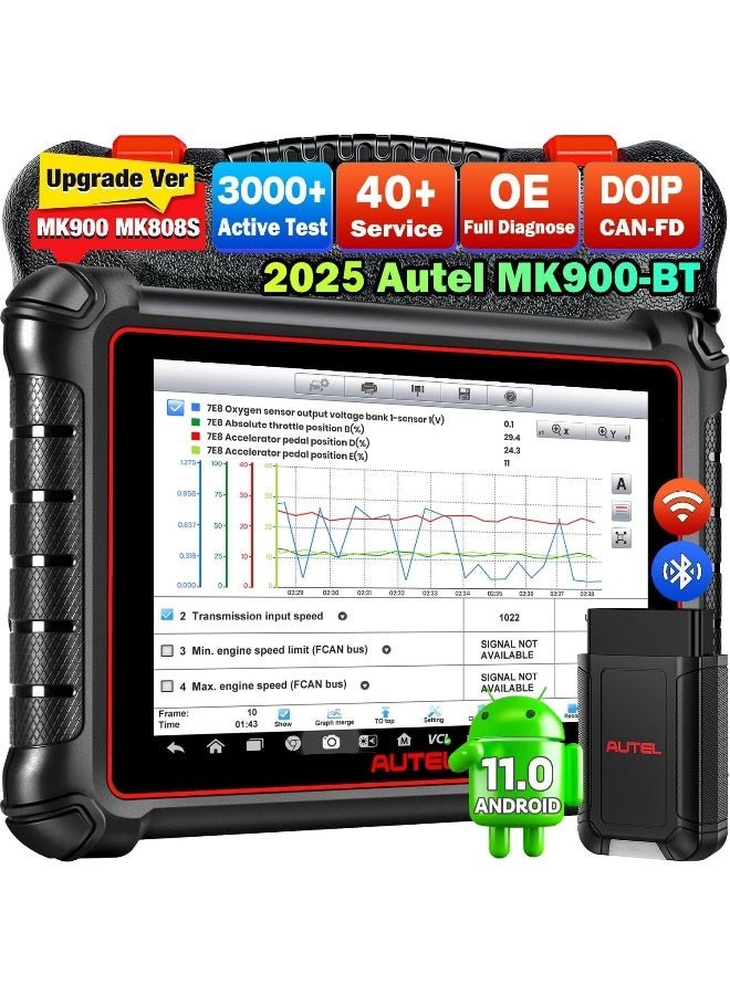 Autel MaxiCOM MK900BT OBD2 Diagnosis: 2025 V2.0 Two-way Car Diagnosis