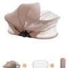 WALALLA Portable Baby Crib Bed, Foldable Travel Bassinet for Newborn, Infants Mobile Sleeping Bed with Diaper Pad ,Mosquito Net and Awning and Storage Bag