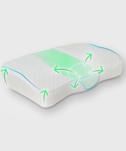 Comforto Memory Foam Pillow for Sleeping, Orthopedic Cervical Pillow for Neck Pain Relief, Medium Firmness, Unique Cooling Pillowcase, 60x40 cm, Zippered Removable Cover