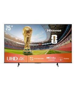 Hisense 75 inch Smart TV UHD 4K E6Q-Dolby Vision, AI 4K Upscaler, Game Bar, Smooth Motion with MEMC, AI Sports Mode, Voice Control, Share to TV, Youtube, Netflix, Disney+, Shahid (2025 UAE Version) 75E6Q Black