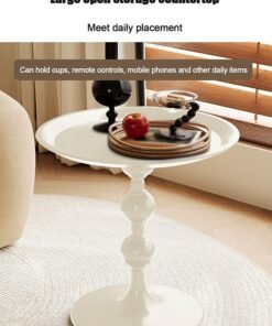 Alternative view of XiuWoo End Table, Metal Round Coffee Tables, Living Room Sofa Side Table, Bedside table, Round Side Table, Open Storage, for Small Spaces Indoor Outdoor and Living Room Bedroom or Office