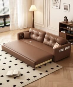 Alternative view of Organized Home Microfibres leather sofa bed dual-purpose foldable small apartment living room retractable multifunctional office apartment 2024 new
