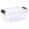 Cosmoplast 5L Clear Plastic Storage Box With Lockable Lid (Transparent)