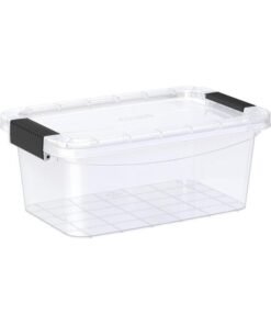Cosmoplast 5L Clear Plastic Storage Box With Lockable Lid (Transparent)