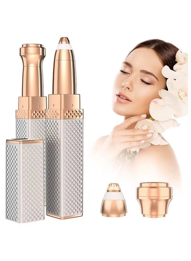 VIO 2 in 1 Facial Women Hair Remover Eyebrow Trimmer Rechargeable Painless Precision Lipstick Style Razor Trimmer for Facial Body Hair Shaver for Lips Nose Chin Face