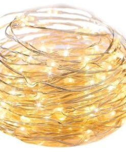 Fairy Lights Plug in, 33Ft 100 LEDs Waterproof Silver Wire Firefly Lights, Adaptor Included, Starry String Lights for Wedding Indoor Outdoor Christmas Patio Garden Decoration