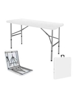 Huitich 1.2m Outdoor Folding Dining Table Portable Plastic Table with Foldable Legs for 4–6 People