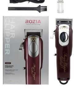 Rozia Hair Trimmer for Men,Cordless Maroon/Silver Hair Clipper