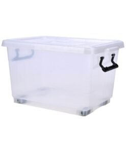 Cosmoplast 22L Clear Plastic Storage Box With Wheels & Lockable Lid  (White)
