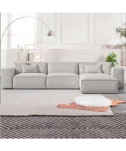 Karnak Carol Corner L Shape Luxury Sofa Set Modern Design Furniture Sectional Velvet Couch Comfortable Living Room Sofa Color (White) Left
