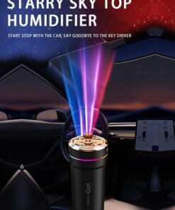 Healife Car aromatherapy humidifier, USB mini aromatherapy air humidifier, mini LED colorful starry sky ceiling atmosphere light, dual atomization port AI smart start, suitable for cars, rooms, home offices, bedrooms
