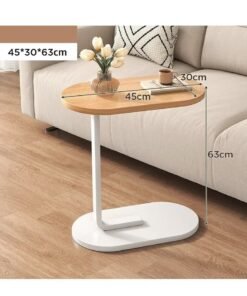 Alternative view of JOGAMS C Shaped Side Table with Metal Frame Service Table Coffee Bed Couch End Table Laptop Holder Table for Living Room Bedroom Bedside