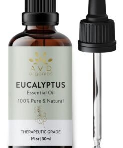 AVD Organics Eucalyptus Essential Oil 30Ml 100% Pure And Natural Premium Therapeutic Grade Essential Oil For Aromatherapy Bath Steamroom Hair, Essential Oil For Diffuser 1 Fl. Oz