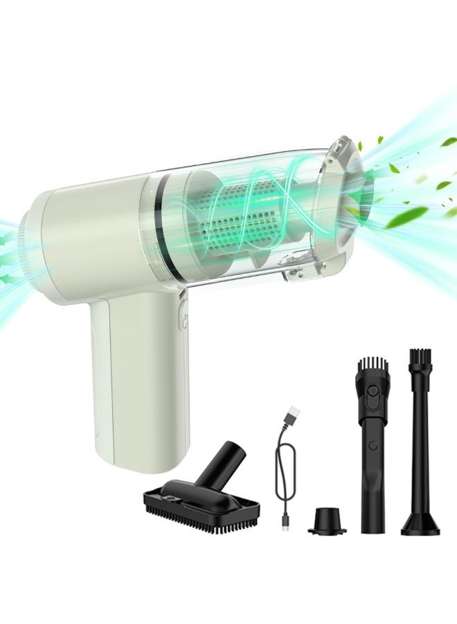 Smart Rahah 100W Cordless Car Vacuum Cleaner,15000Pa Strong Suction, 2000mAh*3 Battery, 4 Accessories for Home Auto Pet Hair Dust, Green