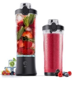 Zeemey Portable Blender,270 Watt for Shakes and Smoothies Waterproof Blender USB Rechargeable with 20 oz BPA Free Blender Cups with Travel Lid. (Black)