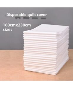 Disposable Bed Sheet Quilt Cover Pillowcase Four-piece Travel Portable Disposable Hotel Supplies Bed & Breakfast Hotel Thickened-Color:Disposable Quilt Cover