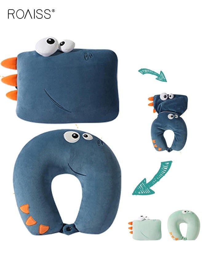 roaiss Unisex Travel Pillow, 2-in-1 Travel Pillow, Neck, Soft and Adorable Bear Animals Plushie That Converts into a U-Shaped Neck Pillow for Ultimate Comfort During Airplane, Car, Train, Bus Trip