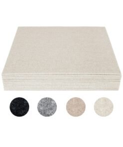 MileMelo Peel and Stick Carpet Tiles,Self-Adhesive Square Soft Floor Tiles,12inx12in DIY Washable Tiles Carpet,for Bedroom,Dining Room(Size:10pcs,Color:Beige)