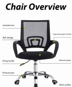Alternative view of DBLEW Office Chair with Lumbar Support, Adjustable Height & 360° Swivel for Home or Office