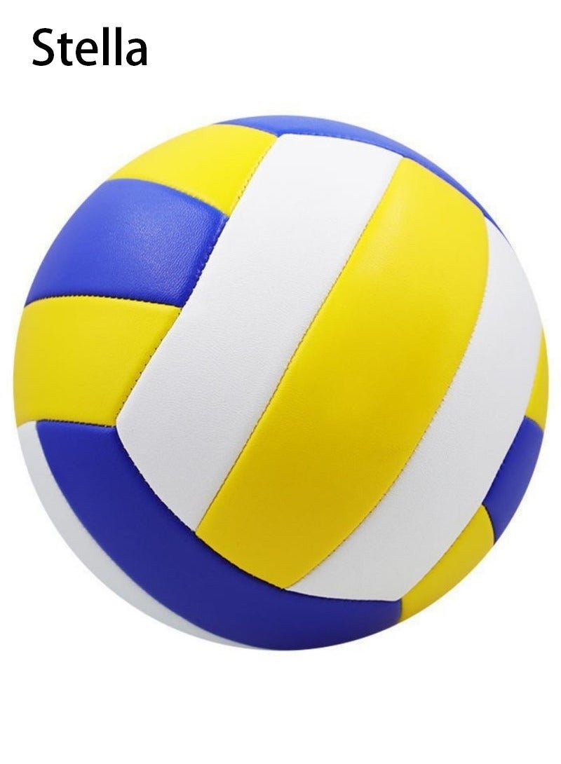 STELLA Inflatable Soft Volleyball,Volleyball PU Leather Soft Outdoor Soft Adult Volleyball Explosion-proof Machine Sewing Standard No.5 for Indoor,Competition,Training,Beach Volleyball,Premium Volleyball, Outdoors & Beaches | Professional Volleyball for Adults & Kids