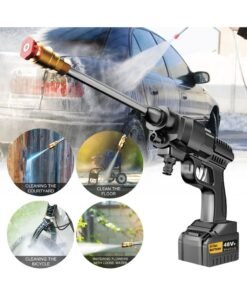 ELTRAZONE 48V 25000mAh 30Bar Cordless High Pressure Car Washer with Nozzles Water Gun Set Garden Cleaning Jet Washing Machine Multi Purpose With Uk 3 Pin Adapter