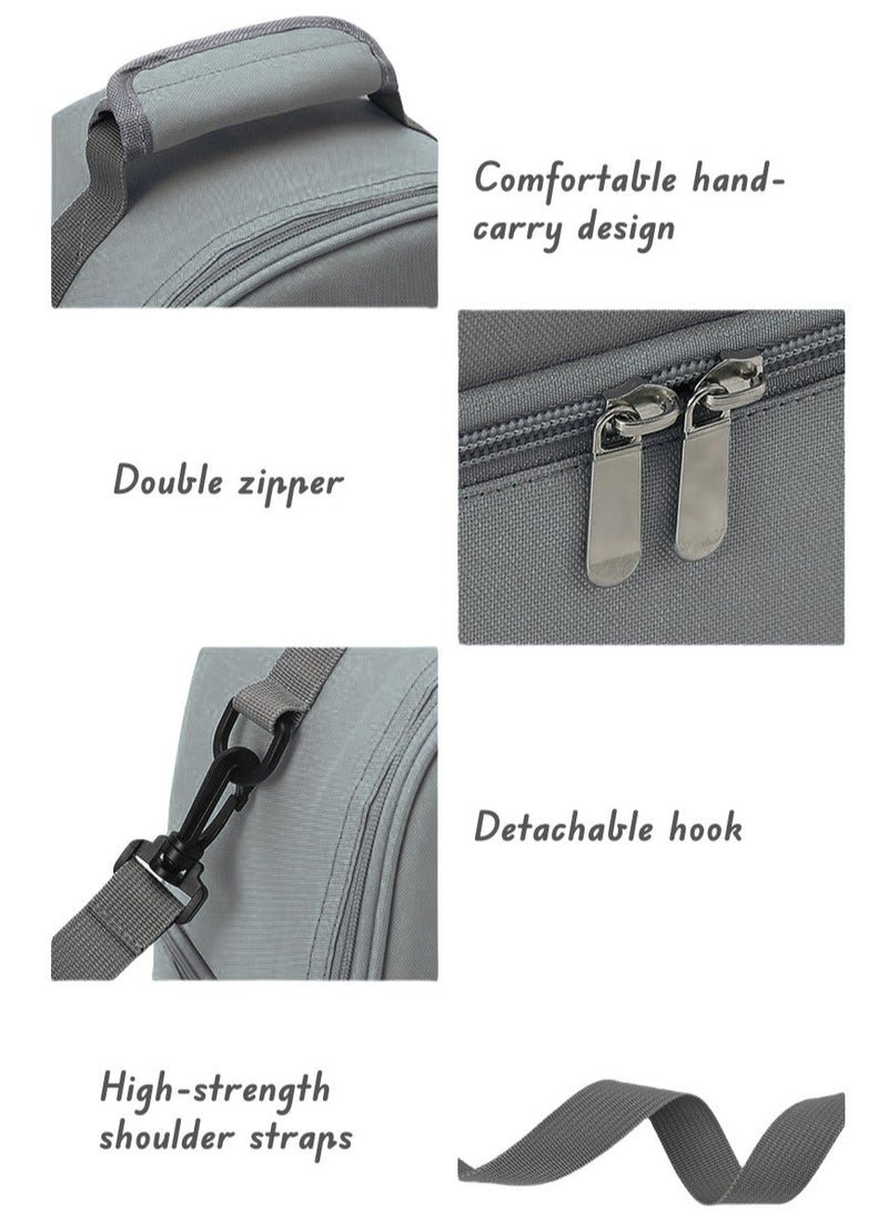 RAKAY Portable Breastmilk Cooler Bag ,Cooler and Moistureproof Double Layer Breast Milk Baby Bottle Cooler Bag, for Travel, Nursing Mom Daycare, Work, Picnic,Gray - Image 2