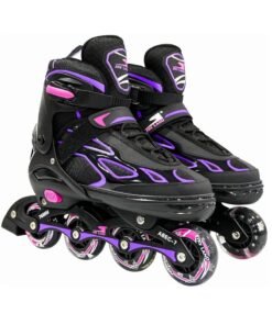 Sky Land Adjustable Roller Skate Shoes For Kids & Teens| Professional & Comfortable Inline Skating Shoes With 8 Lighting Wheels For Girls