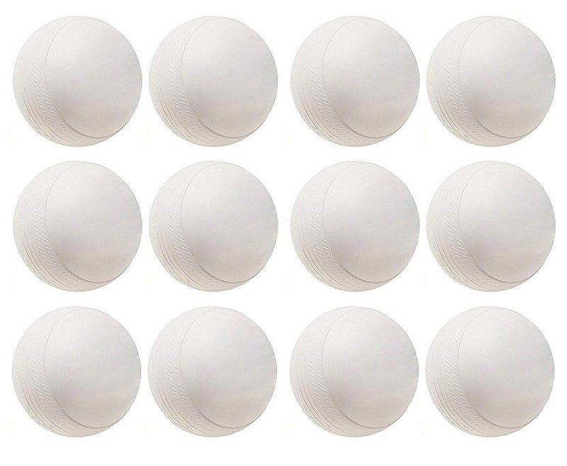 TRIPLET Jagmoolya Products Plastic Cricket Training Toy Ball- (White, Pack of 8) Standard Size