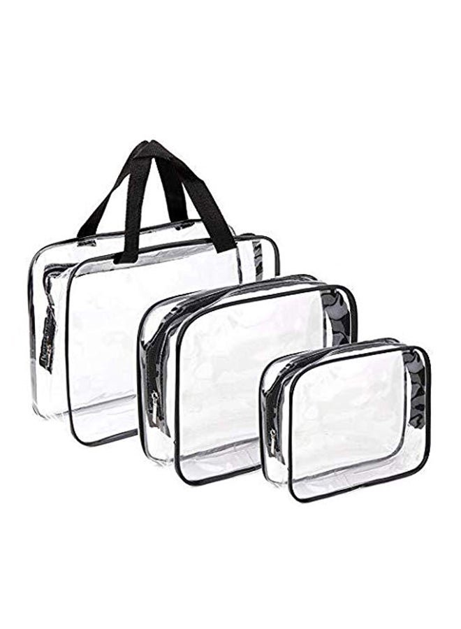 3-Piece Toiletry Kit Clear/Black
