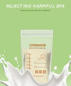 Alternative view of Cmbear Breastmilk Storage Bags, 60 Count, 220ml, Easy to Use Milk Storage Bags for Breastfeeding, Presterilized, Hygienically Doubled-Sealed, for Refrigeration and Freezing
