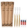 HQSLsund 20 Pcs Disposable Toothbrush With Toothpaste Bulk Individually Wrapped, Travel Toothbrush Kit, Hotel Toothbrushes Bulk For Airbnb,Shelter/Wedding/Nursing Home/Charity/Homeless, Gold