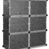 6 Cubes Black Flower Diy Storage Cabinet