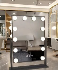 DUNISO Smart Touch Control Electric Tabletop Makeup Mirror，Hollywood makeup mirror，Vanity Mirror with 12 Dimmable Bulbs LED Lights, Three Color Lighting Modes, 360°Rotation
