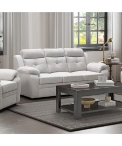 Home Box Atlanta 3-Seater Fabric Sofa 87x100x206 cm Grey