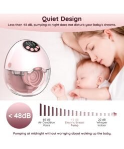Alternative view of chiteng Wearable Breast Pump with 4 Modes & 12 Levels, Hands Free Breastfeeding Pump of Baby Heated Dustproof Base, Automatic Voice Prompts, Portable Electric Breast Pump with 1200mAh Long Battery Life, Memory Function