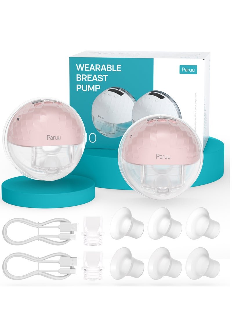 Paruu P10 Hands-Free Breast Pump Wearable, Low Noise, 4 Modes & 9 Levels, Electric Breast Pump Portable, Smart Display