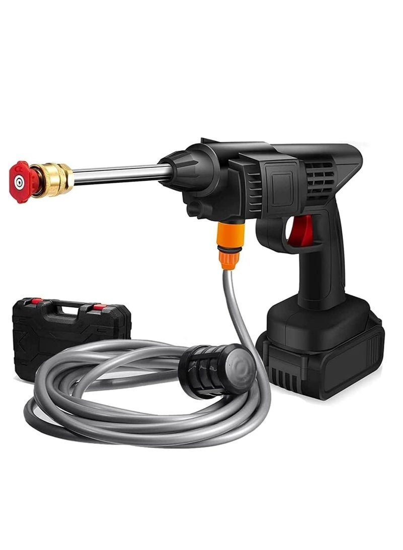 ELTRAZONE 48V 25000mAh 30Bar Cordless High Pressure Car Washer with Nozzles Water Gun Set Garden Cleaning Jet Washing Machine Multi Purpose With Uk 3 Pin Adapter