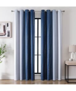 KYD 2 Panel Blackout Curtains,Darkening Curtains Decorative Thread Foil Blackout Curtains, Thermal Insulated Room Darkening Curtains for Bedroom Living Room 214x132 cm