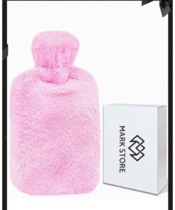 MARK STORE Hot Water Bottle with Soft Cover 2 Liter, Classic Rubber Hot Water Bag for Cramps, Neck, Shoulders Pain Relief, Hot Cold Pack for Hot and Cold Therapy and Feet Warmer