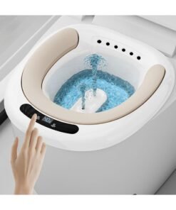 XiuWoo USB Rechargeable Electric Sitz Bath for Toilet, Portable Sitz Bath for Hemorrhoids and Postpartum Care, 3-Level Intensity Adjustment,Electric Sitz Bath for Women Men, Intelligent Flushing, Temperature Display