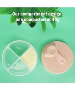 Bebiland Non-Spill Baby Food Container, Rotating Four-Compartment Formula and Snack Dispenser for Travel Outdoor, Pink