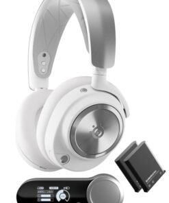 steelseries Arctis Nova Pro Wireless Multi-System PlayStation Gaming Headset - Neodymium Magnetic Drivers - Active Noise Cancellation - Infinity Power System - ClearCast Gen 2Mic - PC, PS5, Switch, Mobile - White