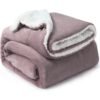 Fabienne Soft Sheep Reversible King Sherpa Blanket Flannel Lilac 240x220cm