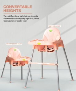 Alternative view of BAYBEE 2 in 1 Clento Baby High Chair for Kids, Baby Feeding Dining Chair with 2 Height Adjustable, Footrest, Tray, Stand, 3 Point Safety Belt | Kids High Chair for Baby 6 Months to 3 Years Boy Girl Pink