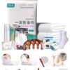 LUCKIER Travel essentials, disposable set includes bath towel, face towel, shower cap, toothbrush, dental floss, beard razor, comb, care kit, socks, toilet mat. Disposable travel supplies, suitable for outdoor camping, travel, and home backup.